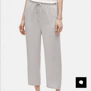 Eileen Fisher LIMITED EDITION SILK DOUBLE CREPE DRAWSTRING PANT, NWOT